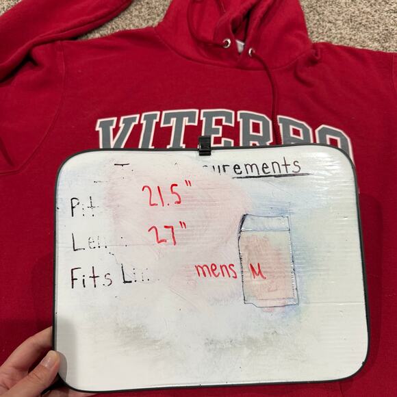 Men's Red Champion Viterbro University Hawks Hoodie Sweatshirt Size Medium - Picture 6 of 6